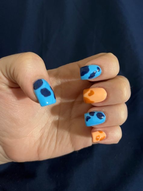 Bluey & Bingo Nails, Bluey Bingo Nail Art, Bluey Show Nails, Bluey Cartoon Acrylic Nails, Bluey Bingo Inspired Nails, Bluey Nail Art Designs, Bluey Dog Nails, Bluey And Bingo Nail Ideas, Bluey Theme Nails