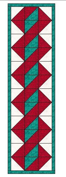 Christmas Table Runner Pattern, Quilted Table Runners Christmas, Patchwork Table Runner, Quilted Table Runners Patterns, Place Mats Quilted, Half Square Triangle, Quilted Table Toppers, Quilt Border, Crochet Table Runner