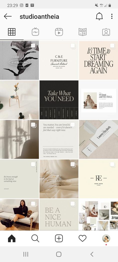 Instagram Feed Ideas For Graphic Designer, Taupe Instagram Feed, Luxury Instagram Template, Minimalist Instagram Feed Design, Ig Post Layout, Minimal Social Media Design, Photographer Instagram Feed, Luxury Instagram Feed, Elegant Instagram Feed