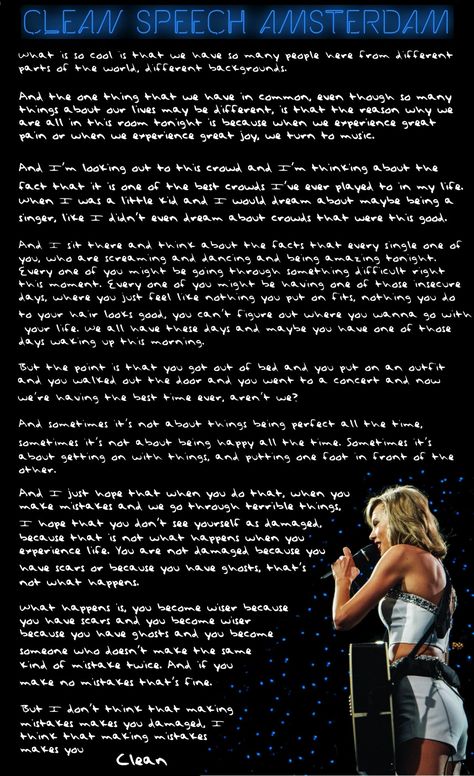 ❤ daily inspiration Swift Quotes, 1989 Tour, Swift Facts, Swift Concert, Taylor Lyrics, Taylor Swift 1989, Taylor Swift Concert, Red Taylor, Taylor Swift Songs