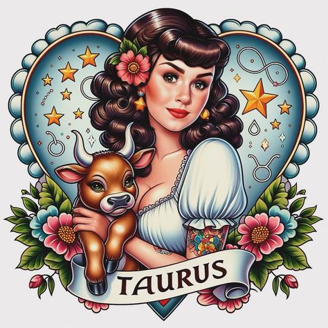 🐂♉️⭐️✨ Taurus : April 20 - May 20 Vibes: Reliability, love for luxury, patience, practicality, stubbornness, and a deep connection to nature. #TaurusTraits **Like & tag a friend that would be interested in a personalized photo, and enter to win 3 FREE AI photos! (one entry per tag) Shares and tags help my page a lot. Much love 💗** #TaurusVibes #HoroscopeArt #ZodiacLove #PinupStyle #AstrologyArt #TaurusSeason #CelestialBeauty #AstroArt #ZodiacSigns #VintageGlam #TattooArt #Stargazer #PinupB... Pinup Painting, Taurus Art, Taurus April, Cup Decals, Horoscope Art, Taurus Traits, Pinup Art, Astrology Art, Cup Decal