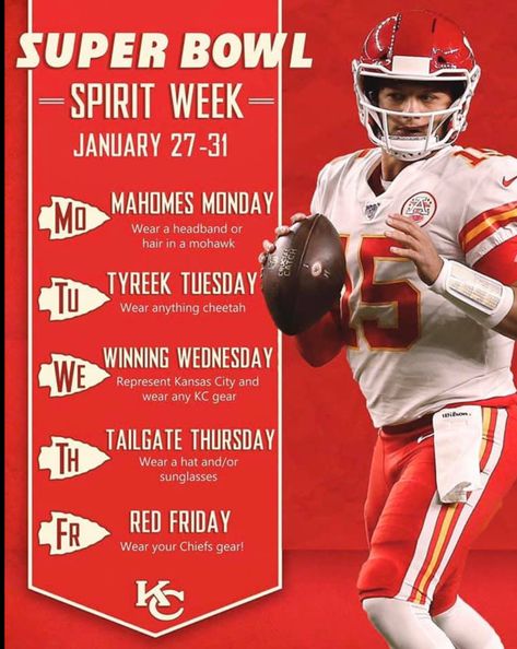 Spirit Week Ideas, Chiefs Kingdom, Super Bowl Nfl, Chiefs Super Bowl, Superbowl Champions, Kansas City Chiefs Football, Red Friday, Nfl Kansas City Chiefs, Chiefs Football