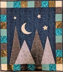 Midnight Mountains Baby Crib Quilt Pattern .pdf | Etsy Mountain Quilt Pattern, Baby Boy Quilt Patterns, Crib Quilt Pattern, Boys Quilt Patterns, Moon Quilt, Baby Crib Quilt, Mountain Quilts, Quilt Modernen, Quilt Care