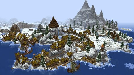 Minecraft viking village Château Minecraft, Village Minecraft, Case Minecraft, Viking House, Minecraft Forge, Viking Village, Map Minecraft, Minecraft Castle, Minecraft Medieval