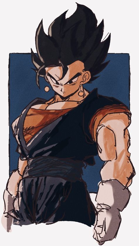 Vegito Art, Vegito Fanart, Vegito Y Gogeta, Gogeta And Vegito, Dbz Art, Dragon Ball Image, Anime Dragon Ball Goku, Tiger Art, Dragon Ball Super Manga