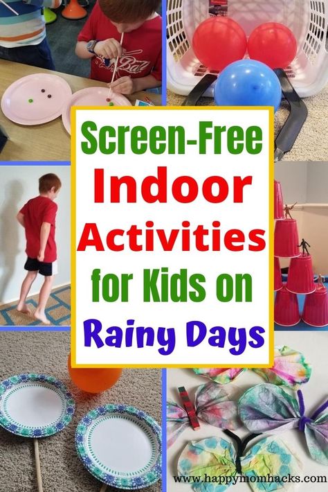 Fun Rainy Day Activities for Kids & Indoor Games | Happy Mom Hacks Kids Indoor Games, Activities For Kids Indoor, Easy Indoor Activities, Fun Rainy Day Activities, Rainy Day Activities For Kids, Learning Development, Break Ideas, Fun Indoor Activities, Free Activities For Kids