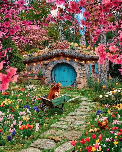 Kiel James Patrick (@kjp) • Instagram photos and videos Casa Hobbit, Hobbit House, Fairy Houses, Beautiful Places To Travel, Fantasy Landscape, Dream Garden, Watercolor Landscape, Rhode Island, Tourist Attraction