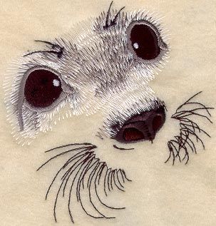 Harp Seal Pup, Seal Cartoon, Baby Harp Seal, Seal Tattoo, Harp Seal, Seal Pup, Waffle Weave Towels, Thread Painting, Machine Embroidery Applique