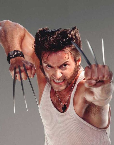 N°11 - Hugh Jackman as Logan / Wolverine - X-Men 2 United by Bryan Singer - 2003 Wolverine Hair, Wolverine Pictures, Logan Wolverine Hugh Jackman, Wolverine Claws, Hugh Jackman Logan, Wolverine Movie, Wow Photo, Wolverine Art, Wolverine Hugh Jackman