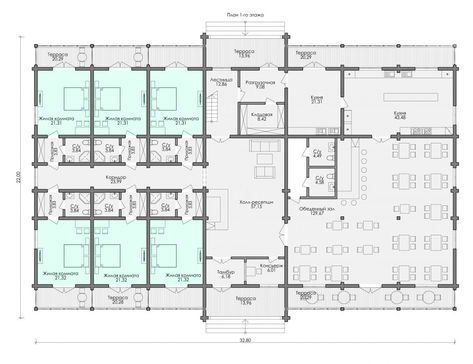 Lodge Floor Plans, Hotel Floor Plan, Hostels Design, Hotel Floor, Long House, 1 Hotel, Hotel Concept, Group Home, Architectural House Plans