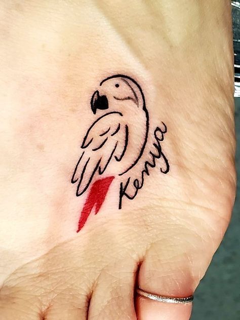 African Grey Tattoo, Parrot Tattoos, Shaka Tattoo, Parrot Tattoo, Tattoos And Their Meanings, Violet Tattoo, Cross Tattoos For Women, Grey Parrot, Paw Tattoo