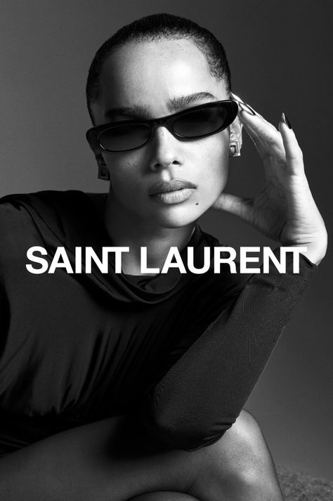 Saint Laurent Aesthetic, Sunglass Photoshoot, Ysl Fashion, Saint Laurent Fashion, Saint Laurent Sunglasses, Zoe Kravitz, Photoshoot Concept, Fashion Project, Vogue Fashion