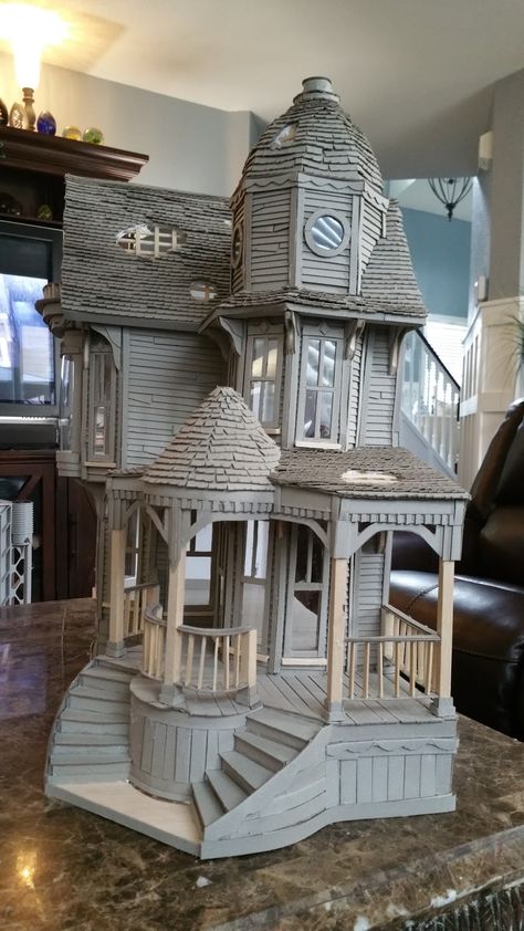 House Out Of Cardboard, My First House, Cardboard Dollhouse, Orchid House, Haunted Dollhouse, San Francisco Houses, Doll House Plans, First House, Victorian Dollhouse