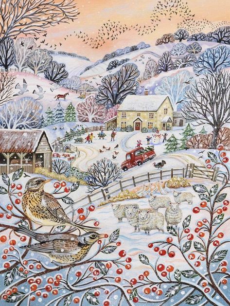 Lucy Grossmith, Original Paintings For Sale, Winter Illustration, Art Daily, Screen Saver, Winter Art, Naive Art, Christmas Illustration, Winter Scenes