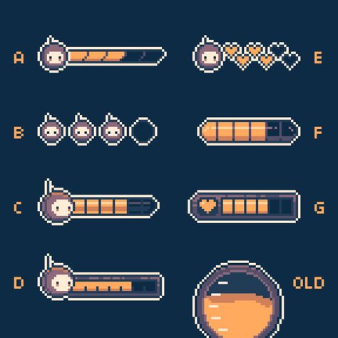 Pixel Art Game Design, How To Pixel Art, Health Bars, 3d Karakter, Pixel Game, Piskel Art, Game Designer, Pixel Animation, Pixel Art Tutorial