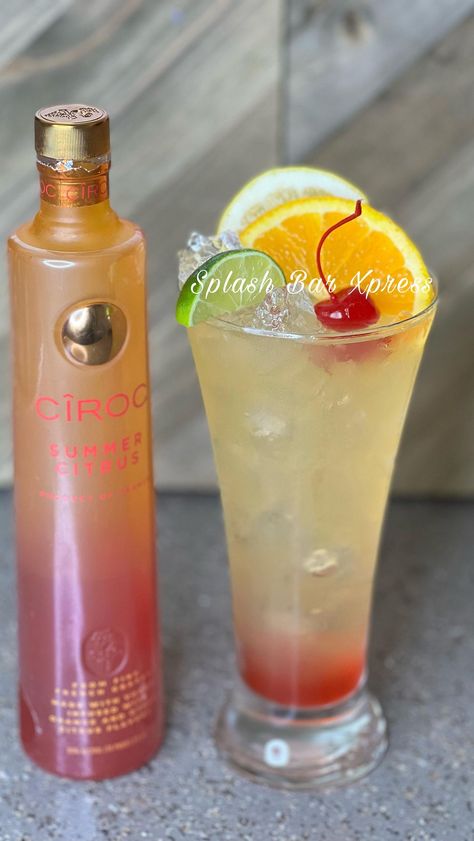 Summer Drinks Alcohol Recipes, Ciroc Vodka, Booze Drink, Pretty Alcoholic Drinks, Citrus Cocktails, Summer Drinks Alcohol, Cocktail Drinks Alcoholic, Party Drinks Alcohol, Birthday Drinks