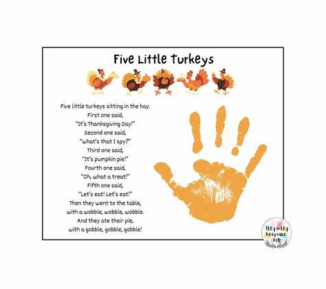 Five Little Turkeys Poem Handprint Craft Art Printable Template / Autumn Activity / Fall Crafts Five Little Turkeys, Thanksgiving Artwork, Handprint Template, Handprint Art Kids, Handprint Printable, Turkey Handprint Craft, Template Craft, Turkey Handprint, Add Kids