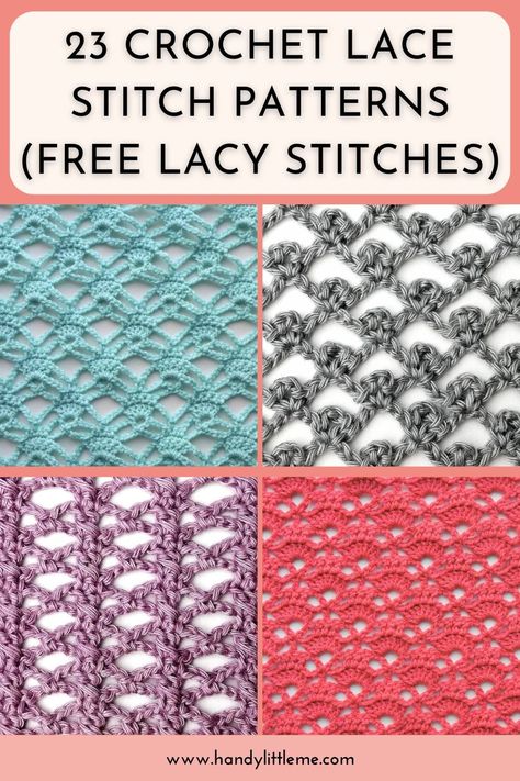 Discover 23 Crochet Lace Stitch Patterns (Free Lacy Stitches) that will elevate your crochet projects to new heights of elegance. Perfect for creating delicate shawls, lightweight scarves, and beautiful garments, these free patterns offer a variety of intricate designs and textures. From simple to complex stitches, each pattern is accompanied by easy-to-follow instructions, making them suitable for both beginners and experienced crocheters. #CrochetLace #FreeCrochetPatterns #LacyStitches Lacy Crochet Stitches Free, Crochet Booties Free Pattern, Lacy Crochet Stitches, Crochet Lacy Scarf, Lace Crochet Pattern, Mystery Crochet, Crochet Thread Patterns, Crochet Lace Scarf Pattern, Crochet Ripple Afghan