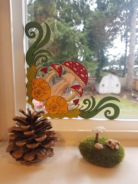 Mushroom Window Painting, Thanksgiving Window Painting, Fall Window Painting, Window Drawings, Window Paintings, Diy Canvas Art Easy, Door Painting, Fall Windows, Art Academia