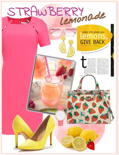 Lemonade Outfit, Lemonade Party, Outing Outfit, Shoplook Outfits, Fitted Mini Dress, Strawberry Lemonade, Outfit Maker, Magazine Layout, Outfit Shoplook