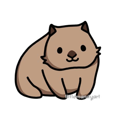 Cute wombat sticker #australia Wombat Drawing Easy, Wombat Drawing, Cute Wombat, Australian Animals, Outline Drawings, Sticker Cute, Having A Bad Day, Kawaii Drawings, Henna Tattoo