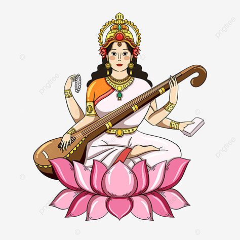 saraswati,goddess,india,knowledge,art,religion,faith,wisdom,arm,lotus flower,music,musical instrument,india,saraswati festival,wonder woman Saraswati Mata Illustration, Saraswati Goddess Paintings Sketch, Saraswati Illustration, Saraswati Goddess Paintings, Faith Clipart, Illustration Culture, Indian Clipart, Saraswati Painting, Spiritual Background