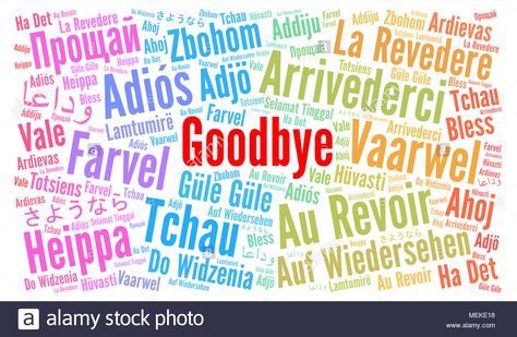 Download this stock image: Goodbye in different languages word cloud - MEKE18 from Alamy's library of millions of high resolution stock photos, illustrations and vectors. Bye In Different Languages, All Languages, World Languages, Word Cloud, Different Languages, Us Images, Stock Illustration, Photo Image, High Resolution