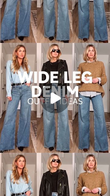 Styling Proportions, Boots With Wide Leg Jeans, Wide Leg Jeans With Boots, High Rise Wide Leg Jeans Outfit, Wide Leg Jeans And Boots, Wide Leg Denim Outfit, Wide Leg Jeans Outfit Ideas, High Rise Jeans Outfit, Denim Outfit Ideas