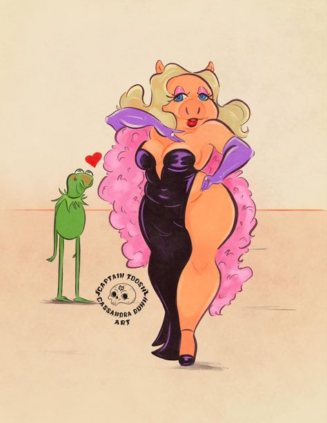 Miss Piggy Art, Muppet Fan Art, Miss Piggy Fanart, Miss Piggy Muppets, Kermit And Miss Piggy, The Muppet Show, Miss Piggy, Cute Cartoon Characters, Cute Art Styles