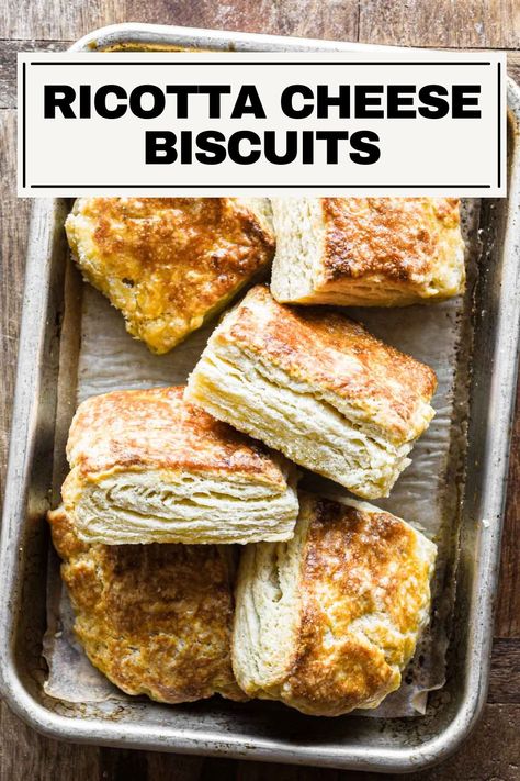 Ricotta Biscuits Ricotta Cheese Scones, Ricotta Bread Recipes, Ricotta Recipes Breakfast, Ricotta Cornbread, Italian Biscuits Recipes, Leftover Ricotta Cheese Recipes, Ricotta Breakfast Recipes, Ricotta Biscuits, Recipes With Ricotta Cheese