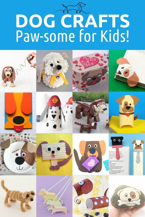 Dog Crafts For Kids, Dog Themed Crafts, Pug Party, Lego Dog, Dog Activity, Toy Story Slinky, Puppy Crafts, Dog Craft, Fun Diy Projects