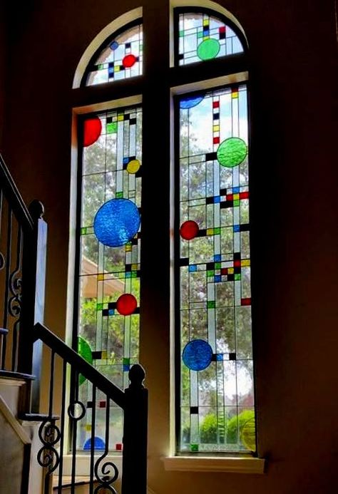 Modern Glass Window, Glass Window Design, Frank Lloyd Wright Stained Glass, Etching Designs, Artist Sculpture, Window Design Ideas, Lead Light, Window Stained, Modern Stained Glass