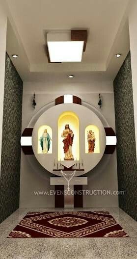 House Altar Design, Alter Design For Home Catholic, Christian Prayer Room, Altars Ideas, Alter Design, Home Mandir, Home Altar Catholic, Prayer Room Ideas, Altar Design