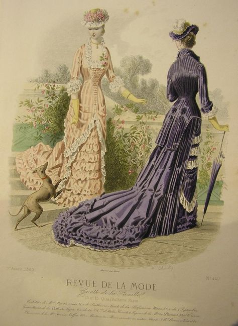 All The Pretty Dresses: Purple Velvet Natural Form Era Dress 1880 Fashion, Victorian Fashion Women, Western Womens Fashion, 1870s Fashion, Victorian Era Fashion, 1880s Fashion, Black And Pink Dress, Fashion Illustration Vintage, 19th Century Fashion