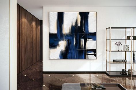 Minimal Abstract Painting, Abstract Painting Contemporary, Modern Appartement, Blue Abstract Wall Art, Tranquil Retreat, Blue Wall Decor, Grand Art Mural, Painting Contemporary, Modern Canvas Art