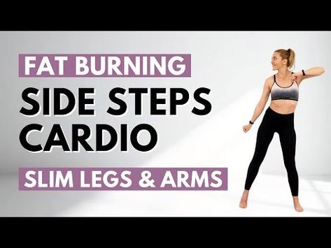 🔥SIDE STEPS CARDIO & TONING🔥KNEE FRIENDLY WORKOUT for SLIM LEGS & ARMS🔥NO SQUATS🔥NO LUNGES🔥 - YouTube No Squat No Lunge Leg Workout, Knee Friendly Workout, Slim Legs Workout, Toning Exercises, Calorie Burn, Mom Bod, Toning Workouts, Legs Workout, Workout Routines