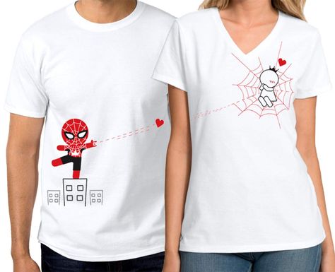 PRICES MAY VARY. 100% Cotton Pull On closure Do not iron SIZE & FIT- [Women] V-neck shirt. Contour fit. Take your normal size. [Men] Crew neck shirt. Loose fit. Take your normal size PRODUCT HIGHLIGHTS- Made of 100% premium cotton which are softer and lighter for more comfort. Spiderman inspired couple shirts for him and her. Featuring a "prince" and "princess" love cartoon characters which are as special and exclusive as they are. Every design review a love message by combining the design patte You Are My Superhero, Spiderman Shirt, Disney Couple, Superhero Gifts, Couple Tees, Couple Shirt, Superhero Shirt, Matching Couple Shirts, Couple Tshirts