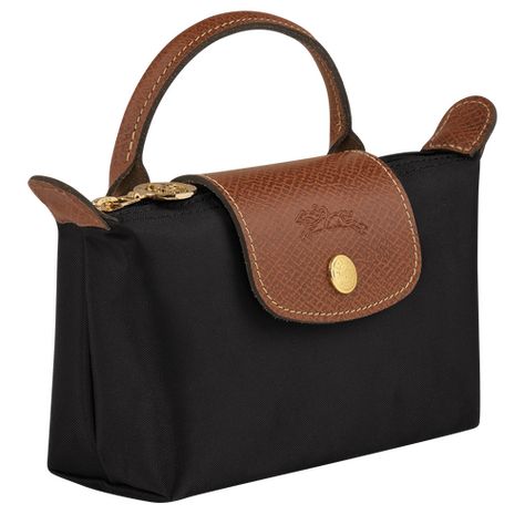 Longchamp Pouch, Longchamp Aesthetic, Longchamp Le Pliage Mini, Longchamp Travel, Sweet Disposition, Black View, Longchamp Bag, Handbag Essentials, Brown Cowhide