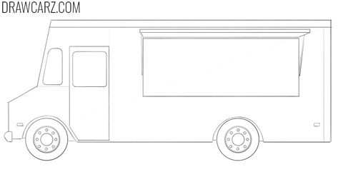 Food Truck Art Lesson, Food Truck Template Free Printable, Food Truck Drawing, Food Truck Template, Lunch Truck, Food Truck Party, Truck Crafts, Kid Drawing, Livery Design