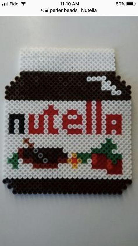 Perler Bead Designs, Nutella Jar, Hamma Beads Ideas, Easy Perler Bead Patterns, Pearl Beads Pattern, Easy Perler Beads Ideas, Hama Beads Design, Perler Bead Templates, Perler Crafts