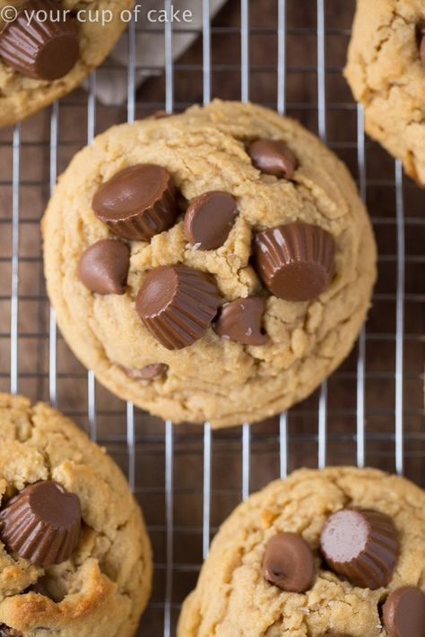 Chocolate Explosion Cookies, Peanut Butter Overload Cookies, Chocolate Explosion Chip Cookies, Butter Desserts, Cookie Brownie, Cookie Sandwich, Peanut Butter Cup Cookies, Butter Recipes, Peanut Butter Cup