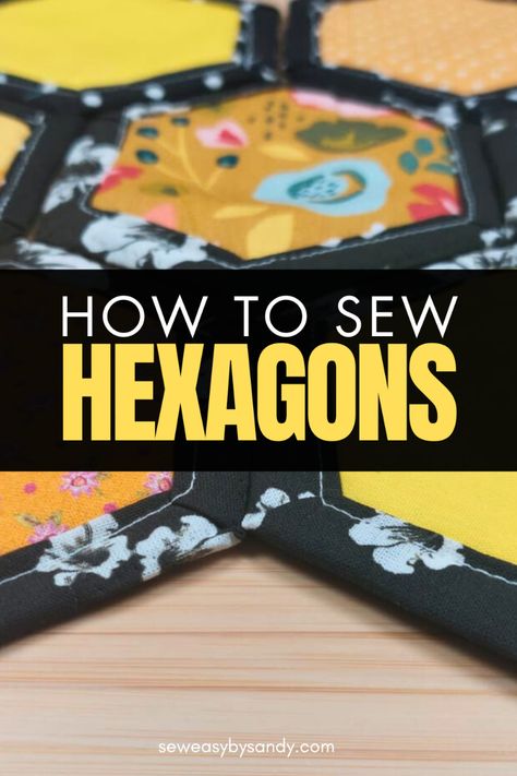 Learn how to sew hexagons and make a beautiful hexagon quilt pattern from start to finish! Hexagonal Quilt Pattern, Easy Hexagon Quilt, Hexagon Patchwork Pattern, Honeycomb Quilt Pattern, Hexagon Quilt Pattern Free, Quilt As You Go Hexagons, Epp Hexagon Projects, Hexagon Quilt Patterns, Hexagon Quilt Tutorial