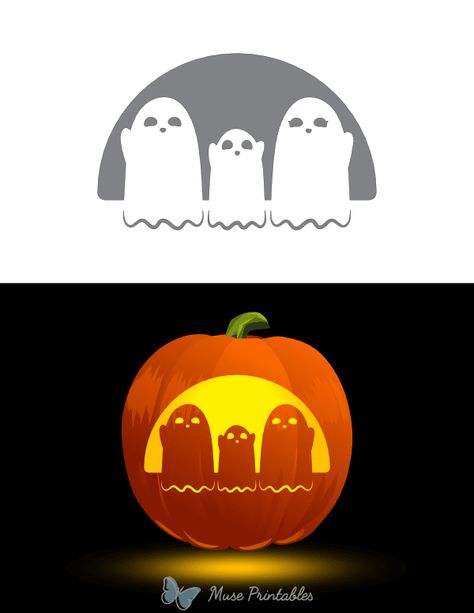 Funny Pumpkin Carving Templates, It Pumpkin Carving Ideas, Cute Ghost Pumpkin Carving, Ghost Pumpkin Carving, Funny Pumpkin Carving, Kids Pumpkin Carving, Funny Pumpkin Carvings, Pumpkin Carving Stencil, Pumpkin Stencils Free