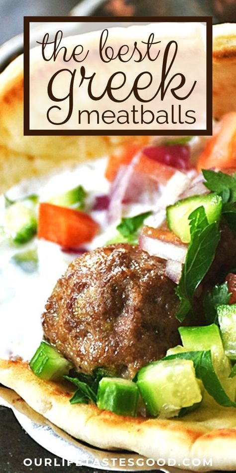 Traditional Gyro Recipe, Mediterranean Meatballs, Gyro Wrap, Tomato Cucumber Salad, Mediterranean Recipes Healthy, Mediterranean Diet Recipes Dinners, Greek Dinners, Gyro Recipe, Greek Meatballs