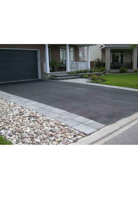 The driveway construction and driveway design process is an important one for homeowners. Concrete And Asphalt Driveway, Stepping Stones Next To Driveway, Second Driveway Ideas, Driveway Expansion Ideas, Concrete Driveway Extension Ideas, Extended Driveway Ideas, Small Driveway Ideas Parking, Slate Driveway, Concrete Driveway Design