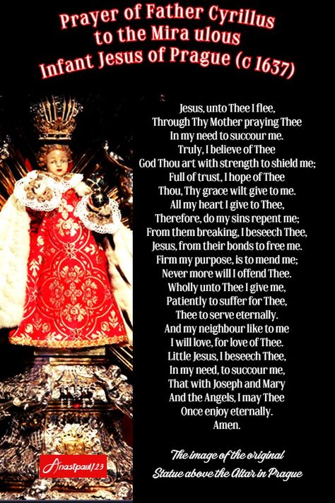 Infant Jesus Images, Catholic Saints Prayers, Sacrifice Quotes, Jesus Help, Infant Of Prague, The Transfiguration, Infant Jesus, Catholic Images, Christ The King