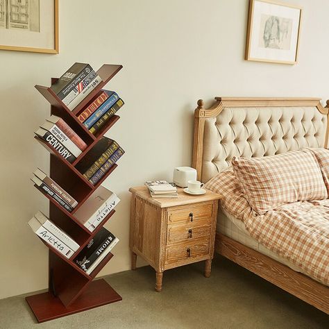 Bookcase In Living Room, Book Shelf Ideas Bedroom, Home Office Bookshelves, Shelf Tree, Bookshelves Storage, Bookshelves For Small Spaces, Tree Bookcase, Office Bookshelves, Bookshelf Ideas