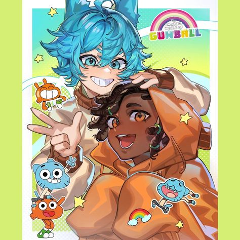 Gumball And Darwin Fanart, Darwin Fanart, Gumball Human, Gumball Fanart, Gumball Darwin, Cartoon Network Fanart, Amazing Gumball, Cartoon Characters As Humans, Desenhos Gravity Falls