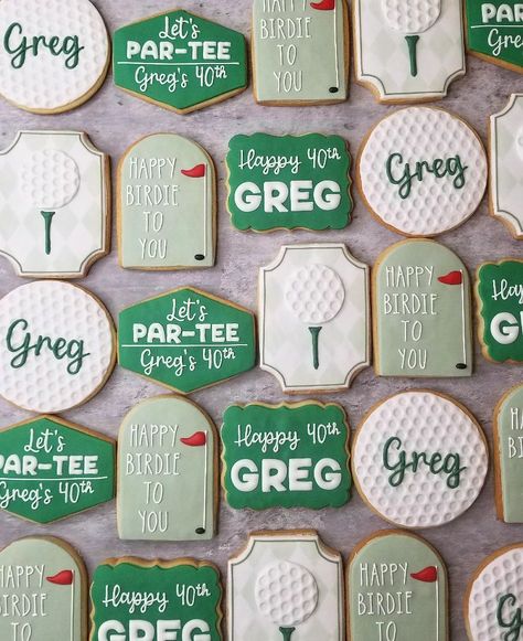 Happy birdie to you, Greg! ⛳🎉 #golfcookies #golfbirthdayparty #golftheme #golfthemecookies #happybirdietoyou #mamascustomcookies Golf Themed Cookies, Golf Cookies, Golf Birthday Party, Themed Cookies, Golf Theme, Treat Ideas, Birthday Cookies, 30th Birthday, Golf