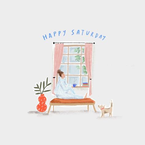 Martha Ratcliff Illustration, Weekend Illustration, Bespoke Illustration, Girl Therapy, Saturday Weekend, S Design, Illustration Inspiration, Happy Saturday, Happy Sunday